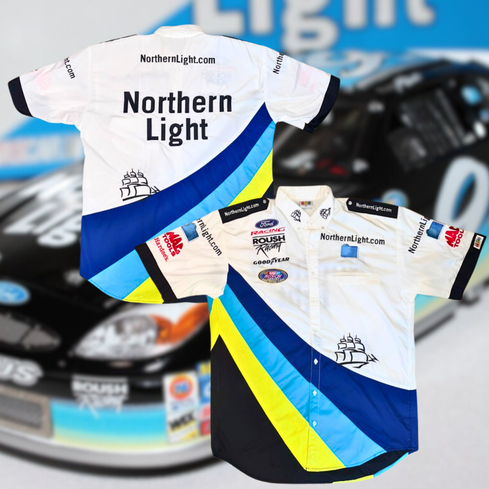 Roush Pit Crew Shirt Jeff Burton NASCAR Northern Light Busch Series Apex Sz. XL